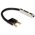 BNP-116BK Speaker Adapter, Hosa 1/4 in TS to Dual Banana, 6 in, Black