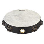 Remo TA-5110-70 10" Fiberskyn Double Row Tambourine - Quadura Black