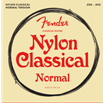Fender 0730100400 Nylon Acoustic Strings, 100 Clear/Silver, Tie End, Gauges .028-.043, (6)