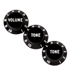 Fender 0991365000 Stratocaster Knobs, Black (Volume, Tone, Tone) (3)