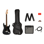 Squier 0372821069 Affinity Series Stratocaster HSS Pack, Laurel Fingerboard, Charcoal Frost Metallic, Gig Bag, 15G - 120V
