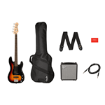 Affinity Series Precision Bass PJ Pack, Laurel Fingerboard, 3-Color Sunburst, Gig Bag, Rumble 15 - 120V 3-Color Sunburst