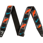 Fender 0990681302 Neon Monogrammed Strap, Blue and Orange, 2"
