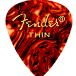 Fender 1980351700 Classic Celluloid, Tortoise Shell, 351 Shape, Thin, 12 Count