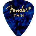 Fender 1980351702 Premium Celluloid 351 Shape Picks, Thin, Blue Moto, 12-Pack