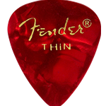 Fender 1980351709 Premium Celluloid 351 Shape Picks, Thin, Red Moto, 12-Pack