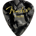 Fender 1980351743 Premium Celluloid 351 Shape Picks, Thin, Black Moto, 12-Pack