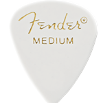 Fender 1980351880 Classic Celluloid, White, 351 Shape, Medium, 12 Count