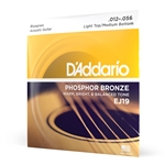 Daddario  EJ19 Phosphor Bronze Acoustic Guitar Strings, Bluegrass, 12-56