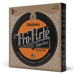 Daddario EJ43-3D EJ43 Pro-Arte Nylon Classical Guitar Strings, Light Tension, 3 Sets