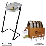 PanYard Jumbie Jam Steel Drum Educators 4-Pack - Metal Z-Floor Stands