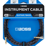 Boss 10ft / 3m Instrument Cable, Angled/Straight 1/4" Jack
