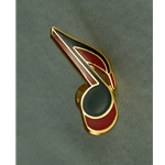 Harmony Jewelry FPP532GRD Eighth Note Pin Gold/Red