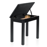 Deluxe Wooden Piano Bench In Black