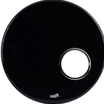 22" Ebony Bass Drum head w/6" Chrome Drum O