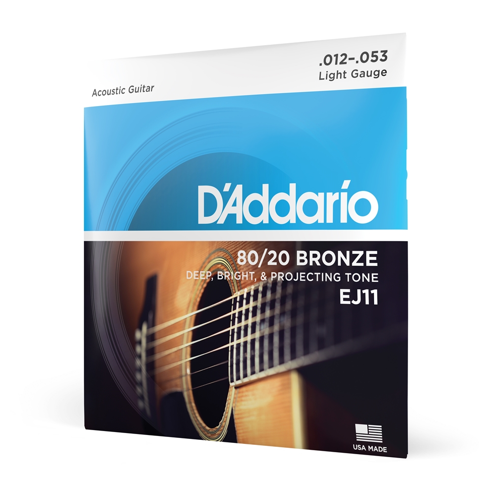Daddario  EJ11 80/20 Bronze Acoustic Guitar Strings, Light, 12-53