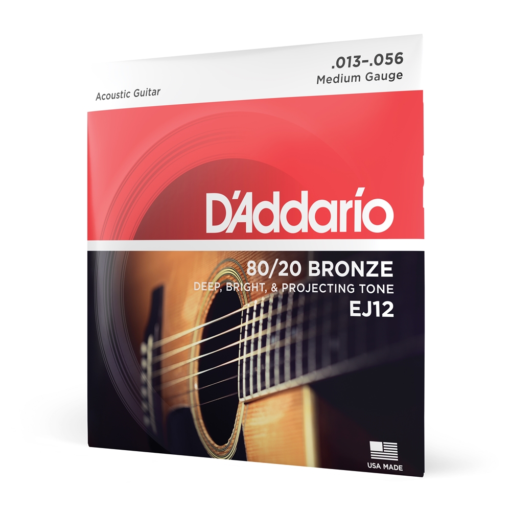 Daddario  EJ12 80/12 Bronze Acoustic Guitar Strings, Medium, 13-56