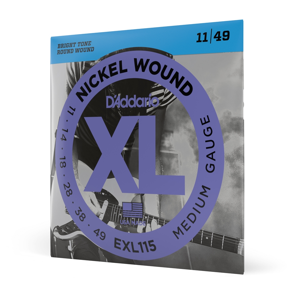 Daddario  EXL115 Nickel Wound Electric Guitar Strings, Medium/Blues-Jazz Rock, 11-49