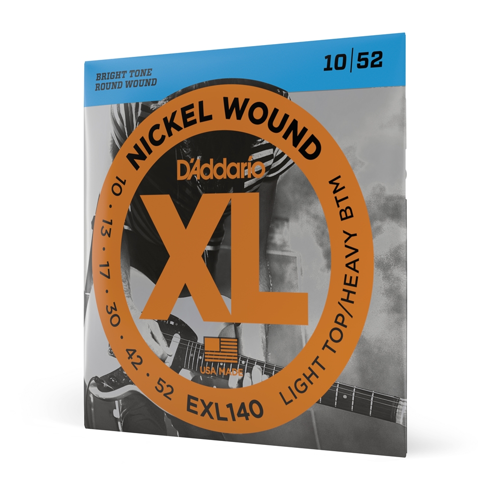 Daddario  EXL140 Nickel Wound Electric Guitar Strings, Light Top/Heavy Bottom, 10-52