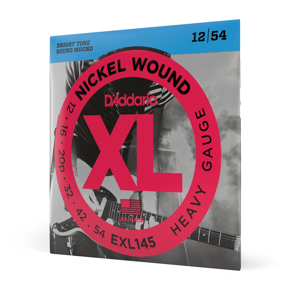 Daddario  EXL145 Nickel Wound Electric Guitar Strings, Heavy, 12-54 with Plain Steel 3rd