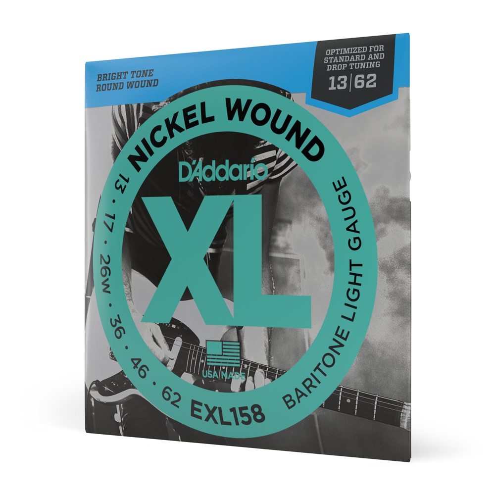 Daddario  EXL158 Nickel Wound Electric Guitar Strings, Baritone Light, 13-62