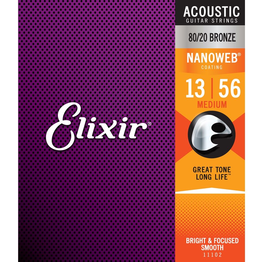 Elixir 11102 NANOWEB Acoustic 80/20 Bronze M