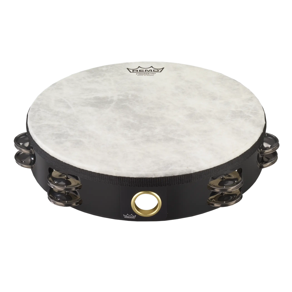 10" Fiberskyn Double Row Tambourine - Quadura Black