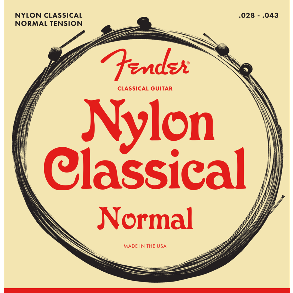 Fender 0730130400 Nylon Acoustic Strings, 130 Clear/Silver, Ball End, Gauges .028-.043, (6)