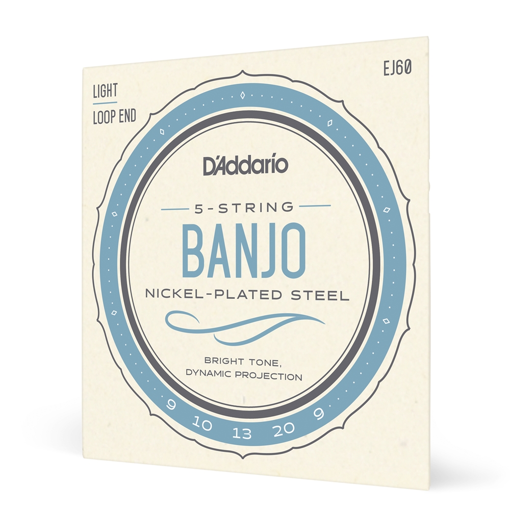 Daddario  EJ60 5-String Banjo Strings, Nickel, Light, 9-20