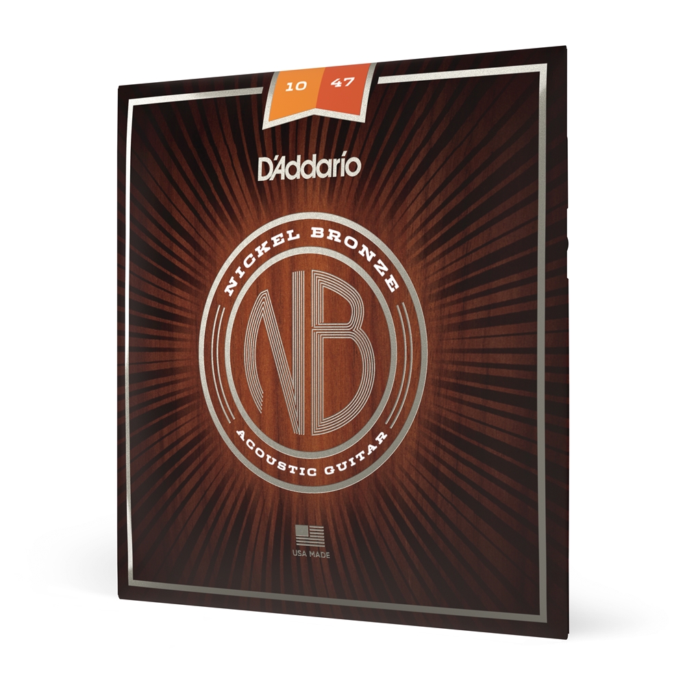 Daddario  NB1047 Nickel Bronze Acoustic Guitar Strings, Extra Light, 10-47