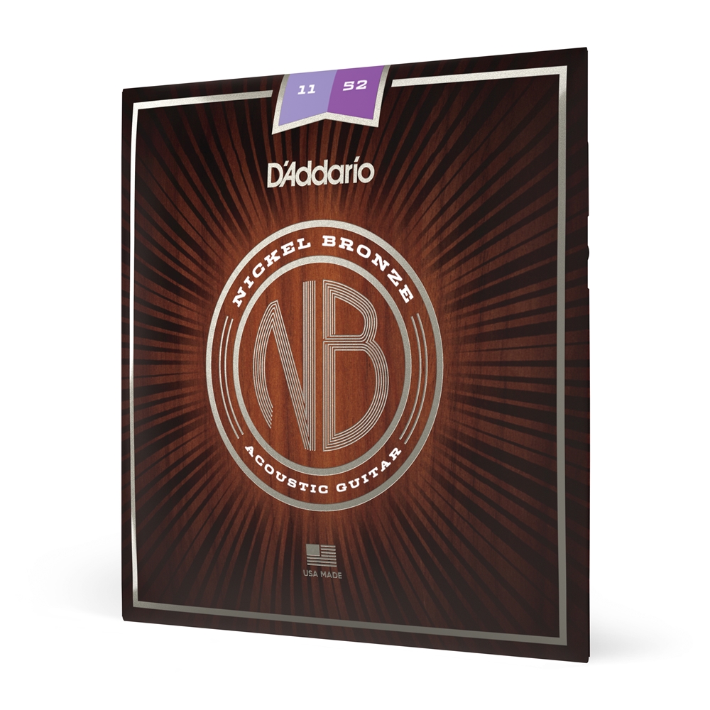 Daddario  NB1152 Nickel Bronze Acoustic Guitar Strings, Custom Light, 11-52