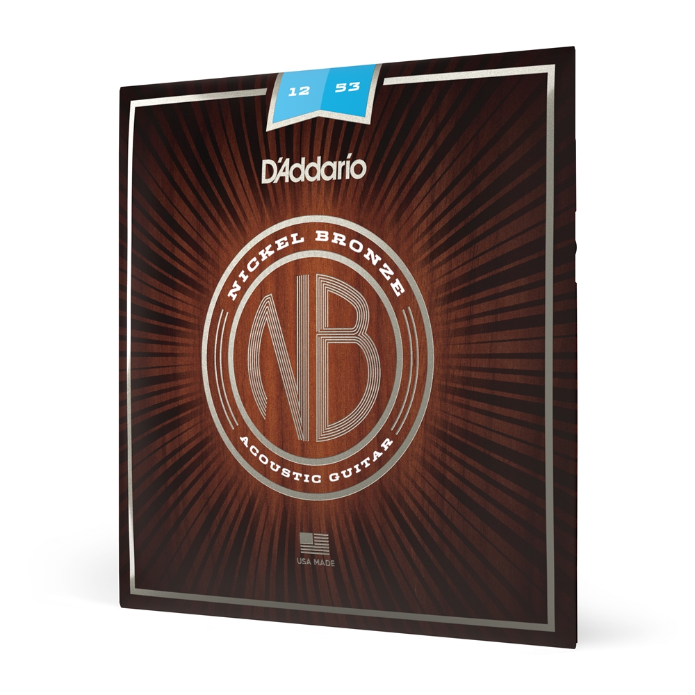Daddario  NB1253 Nickel Bronze Acoustic Guitar Strings, Light, 12-53