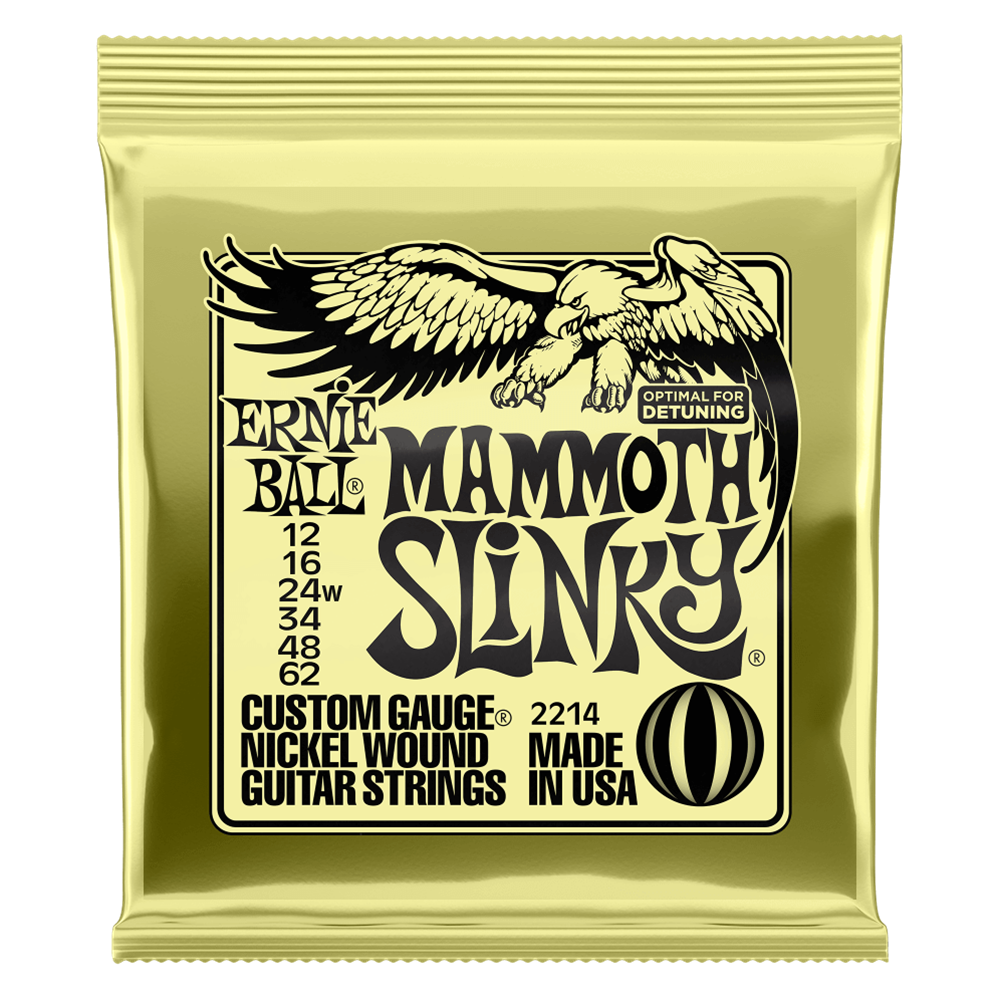Ernie Ball P02214 Mammoth Slinky Nickel Wound Electric Guitar Strings with wound G 12-62 Gauge