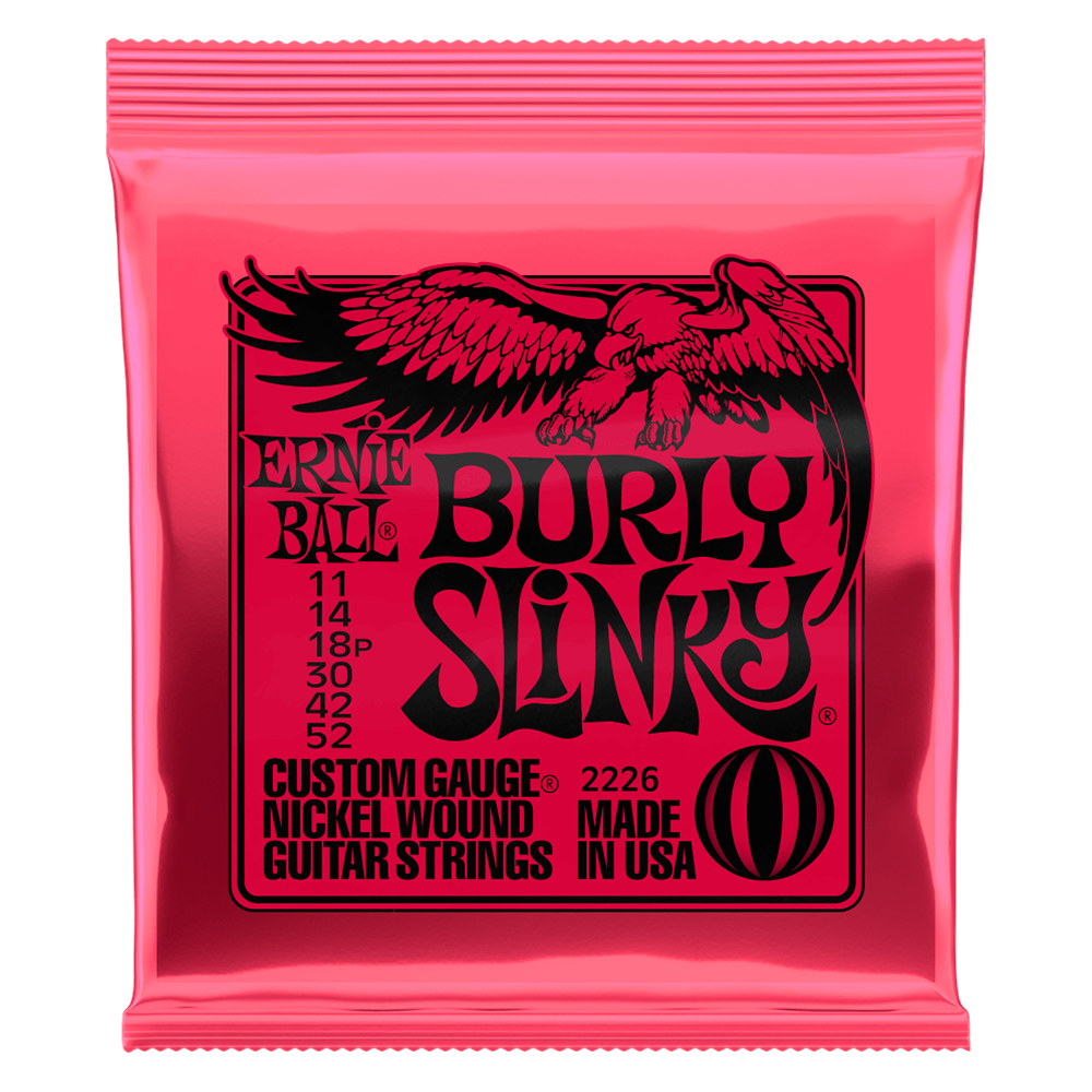 Ernie Ball P02226 Burly Slinky Nickel Wound Electric Guitar Strings 11-52 Gauge