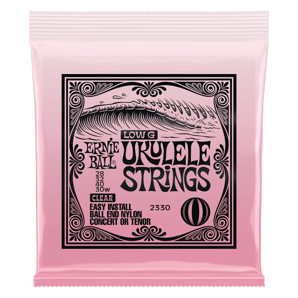 Ernie Ball P02330 Concert/Tenor Wound Low G Nylon Ball End Ukulele Strings - Clear