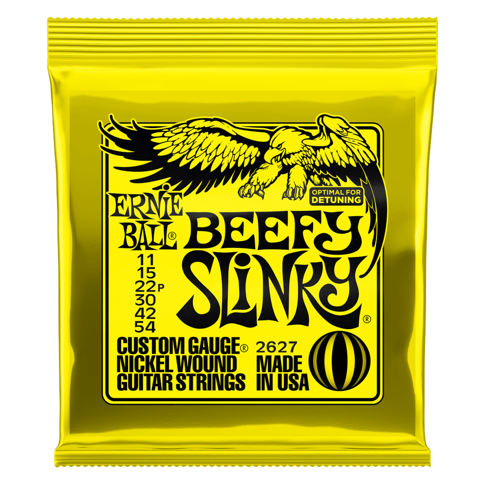 Ernie Ball P02627 Beefy Slinky Nickel Wound Electric Guitar Strings 11-54 Gauge