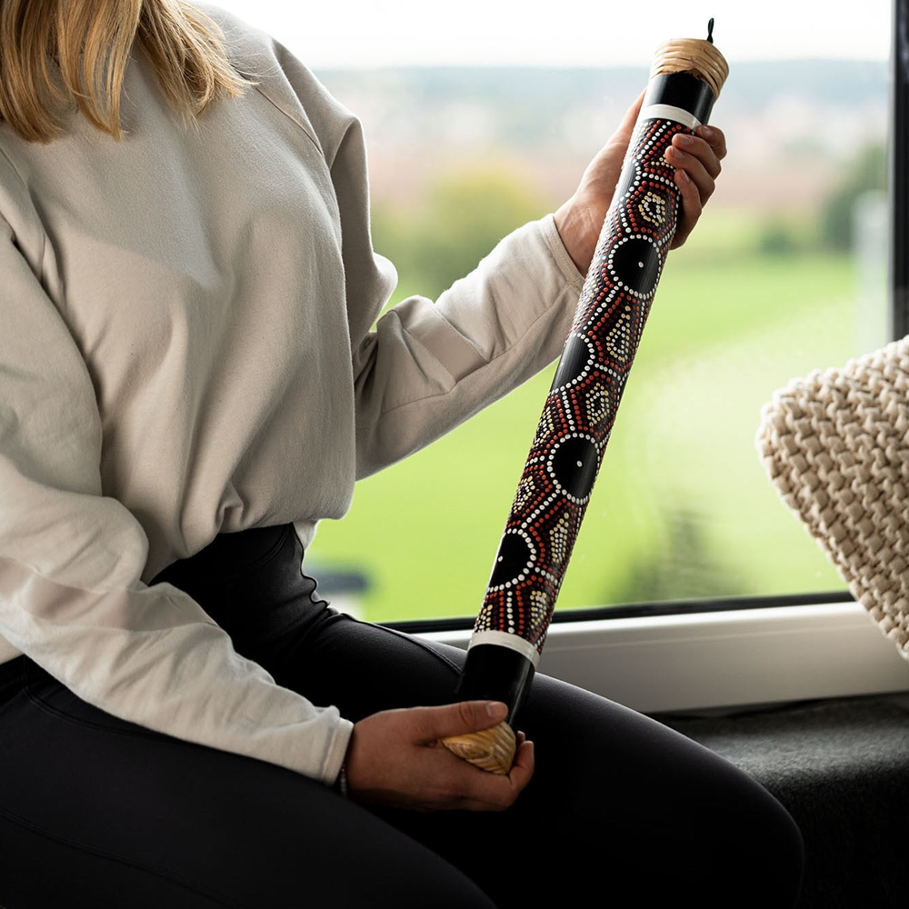 Meinl Sonic Energy Black Dot-Painted Bamboo Rainstick, Small 16"