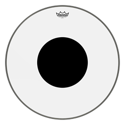 22" Controlled Sound Clear Black Dot Bass Drumhead - Top Black Dot