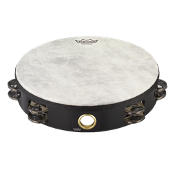 Remo TA-5110-70 10" Fiberskyn Double Row Tambourine - Quadura Black