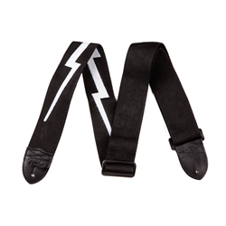 Fender 0990613106 Nylon Lightning Bolt Strap, Black/White, 2"