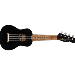 Fender 0971610706 Venice Soprano Uke, Walnut Fingerboard, Black