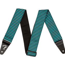 Fender 0990709057 Houndstooth Jacquard Strap, Teal, 2"