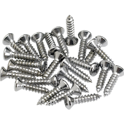 Fender 0994923000 Pickguard/Control Plate Mounting Screws (24) (Chrome)