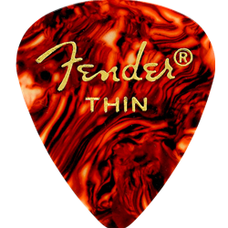 Fender 1980351700 Classic Celluloid, Tortoise Shell, 351 Shape, Thin, 12 Count
