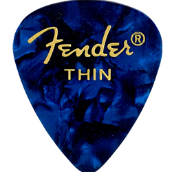 Fender 1980351702 Premium Celluloid 351 Shape Picks, Thin, Blue Moto, 12-Pack