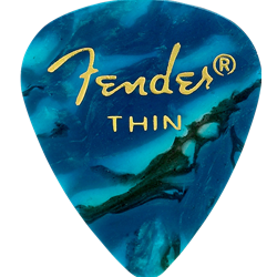 Fender 1980351708 Premium Celluloid 351 Shape Picks, Thin, Ocean Turquoise, 12-Pack