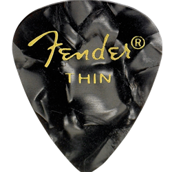 Fender 1980351743 Premium Celluloid 351 Shape Picks, Thin, Black Moto, 12-Pack