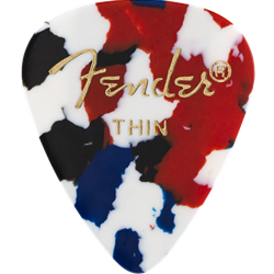 Fender 1980351750 Classic Celluloid, Confetti, 351 Shape, Thin, 12 Count