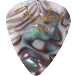 Fender 1980351757 Premium Celluloid 351 Shape Picks, Thin, Abalone, 12-Pack