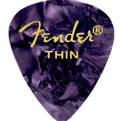 Fender 1980351776 Premium Celluloid 351 Shape Picks, Thin, Purple Moto, 12-Pack